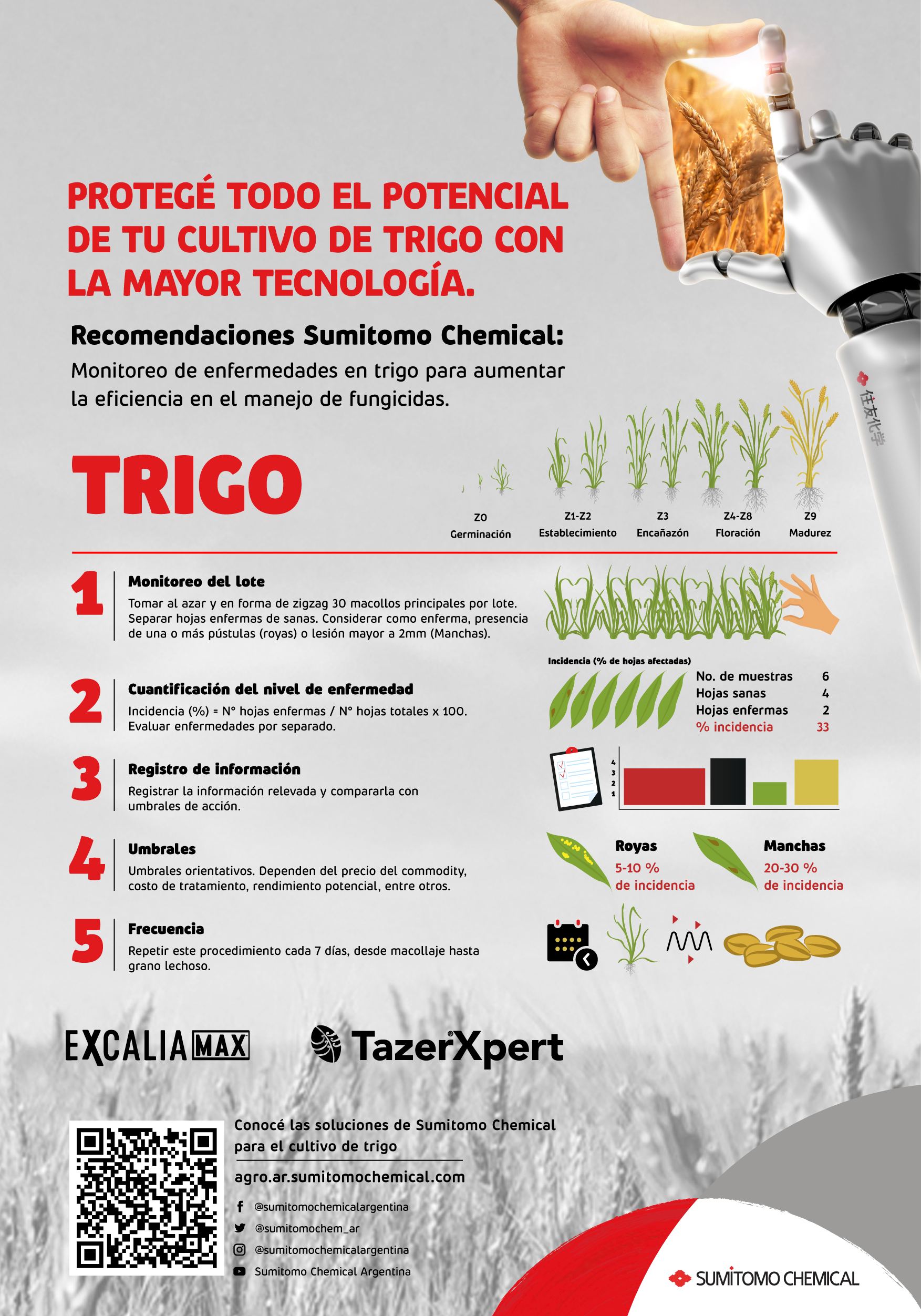 Protegé todo el potencial de tu cultivo de trigo con la mayor tecnología.