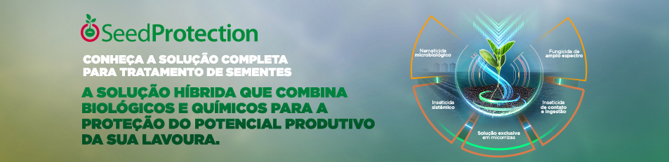 Banner ilustrativo do programa Seed Protection - com os beneficios do produto e slogan