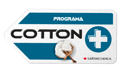 Selo do Programa COTTON+ da Sumitomo Chemical. 